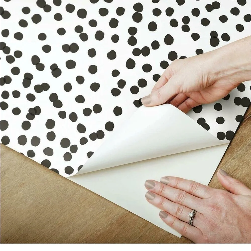 RoomMates 1 roll white and black confetti Peel and Stick Wallpaper